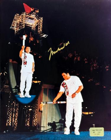 Muhammad Ali signed 16x20 Photo 1996 Atlanta Olympics Torch Lighting- /1996- Beckett/Ali/Prince COA w/VHS Tape of Signing