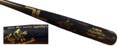 Ryan Roberts signed Tucci Lumber Game Used Player Model TL-RR&-M 34� Bat TATMAN/2011 NL West Champs� COA