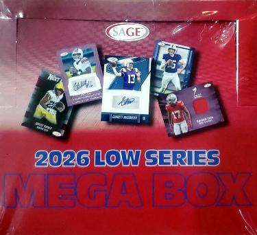 2026 Sage Low Series Football Mega Box- 4 Autographs/1 Player Swatch- New/Factory Sealed