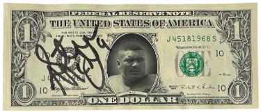 Steve McNair Signed 1995 United States Federal Reserve Note/$1 Dollar Bill/Photo/RARE - Beckett Review (Tennessee Titans)