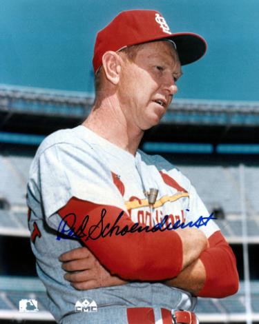 Red Schoendienst signed St. Louis Cardinals MLB 8x10 Photo minor dings - COA/HOF