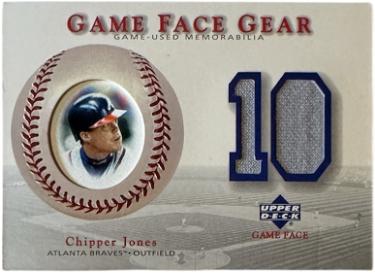 Chipper Jones 2003 Upper Deck Game Face Gear Patch Jersey Card #GG-CJ (Atlanta Braves)