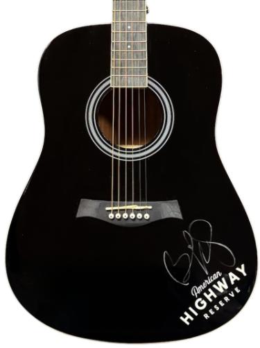 Brad Paisley signed American Highway Reserve Bourbon Acoustic 41" Black Guitar- Beckett Review