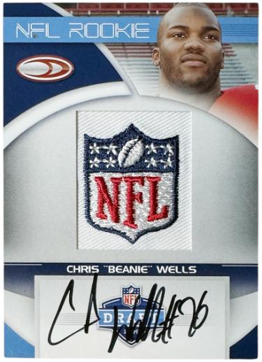 Chris "Beanie" Wells signed 2009 Donruss NFL Draft RC Auto/ NFL Patch- #NFL-CW