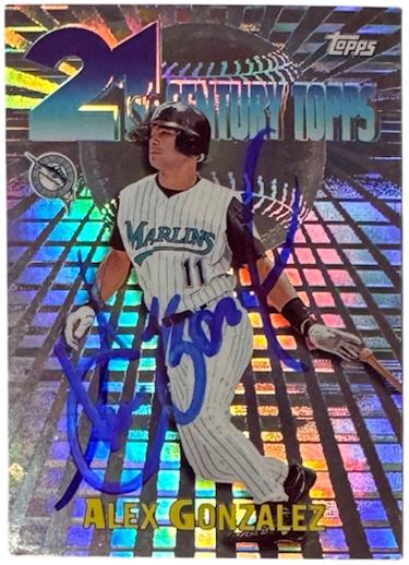 Alex Gonzalez signed 1999 Topps 21st Century On Card Auto #C2- COA (Florida Marlins)