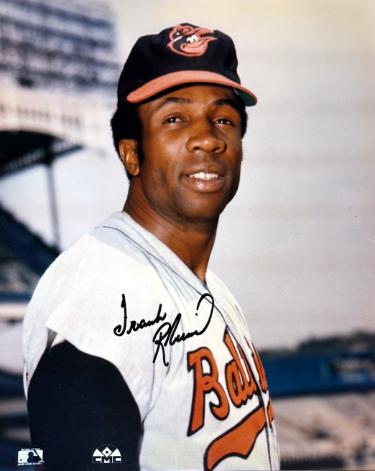 Frank Robinson signed Baltimore Orioles MLB Licensed 8x10 Photo- Tuff Stuff COA (HOF/TC)