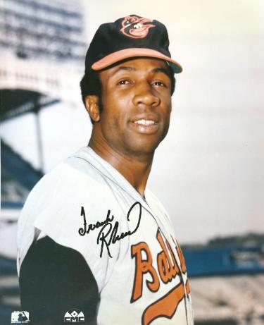 Frank Robinson signed Baltimore Orioles MLB Licensed 8x10 Photo- Tuff Stuff COA (HOF/TC)