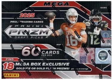 2025 Panini Prizm Draft Picks Collegiate Football 60ct Mega Box | Factory Sealed