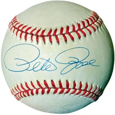 Pete Rose signed Rawlings Official National League RONL Baseball imperfect- COA (Hit King/Cincinnati Reds)