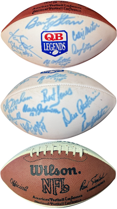 QB Legends Signed Wilson NFL White Panel Logo Football 13 Sigs � Beckett Bart Starr, Stabler, Graham, Tittle, Lamonica, Morral