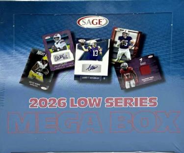 2026 Sage Low Series Football Mega Box- 4 Autographs/1 Player Swatch- New/Factory Sealed