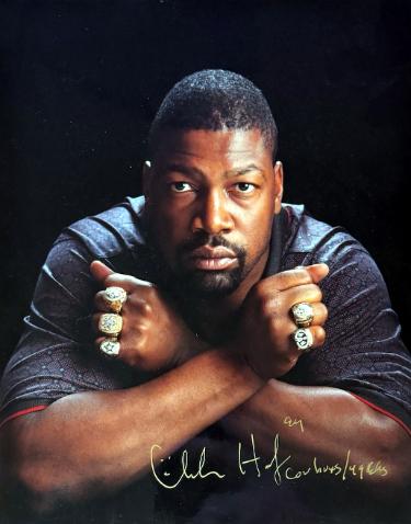 Charles Haley signed 5X SB Champ Rings 8x10 Photo Cowboys/49ers Minor Ding- COA