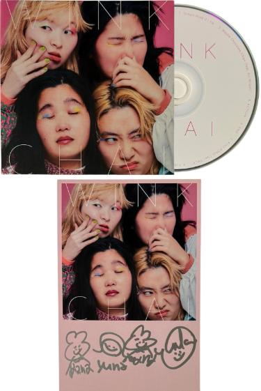 Chai signed 2021 Wink Postcard Insert w/ CD 4 sigs-COA- Mana, Kana, Yuuki, Yuna