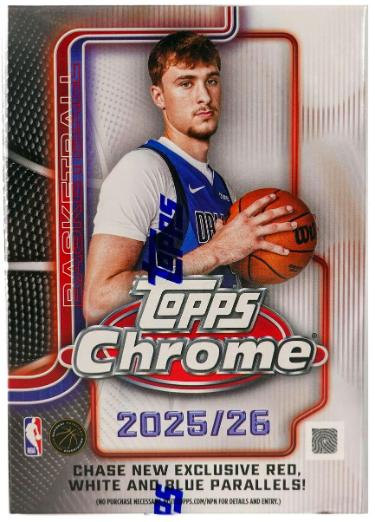 2025-2026 Topps Chrome NBA Blaster Box- 7PK/4CPP/28CPB- New/Factory Sealed