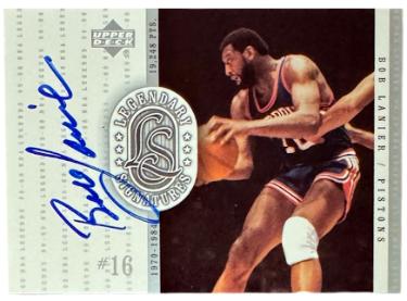 Bob Lanier signed 1999-00 Upper Deck NBA Legendary Signatures On Card Auto #BL (Detroit Pistons)