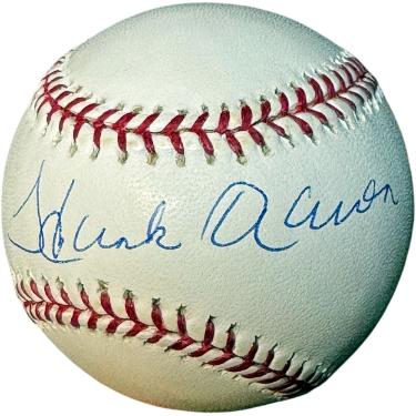 Hank Aaron signed Rawlings Official Major League Baseball- Steiner (Braves/HOF)