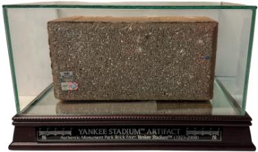1923-2008 Old Yankee Stadium Monument Park Brick , Glass Case - Steiner/MLB Holo