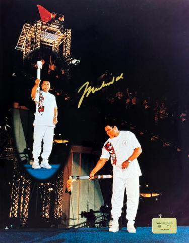 Muhammad Ali signed 16x20 Photo 1996 Atlanta Olympics Torch Lighting- /1996- Beckett/Ali/Prince COA w/VHS Tape of Signing