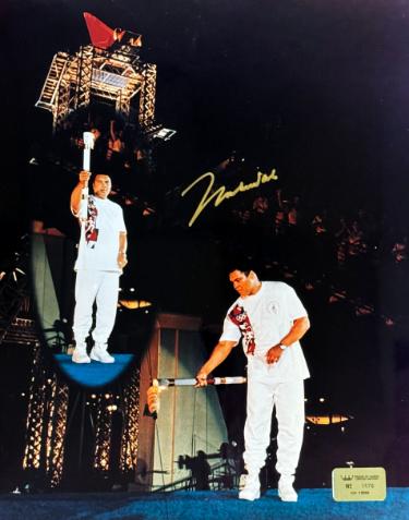 Muhammad Ali signed 16x20 Photo 1996 Atlanta Olympics Torch Lighting- /1996- Beckett/Ali/Prince COA w/VHS Tape of Signing
