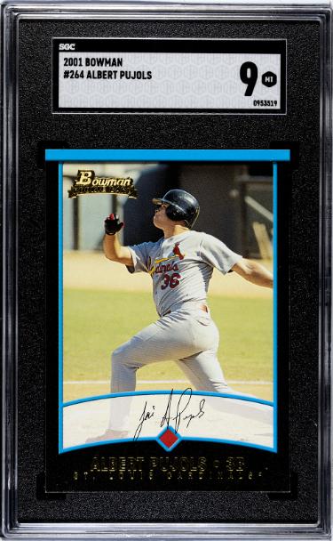 Albert Pujols 2001 Bowman Rookie Card (RC) #264- SGC Graded 9 Mint (St. Louis Cardinals)