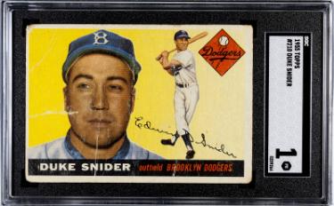 Duke Snider 1955 Topps Card #210 - SGC Graded 1 Poor (Brooklyn Dodgers)