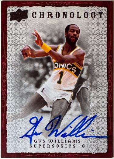 Gus Williams signed 2007-08 Upper Deck NBA Chronology On Card Auto #37 (Seattle Supersonics/The Wizard/2X NBA Champ)