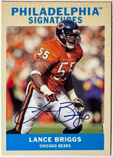 Lance Briggs signed 2009 Upper Deck Philadelphia Signatures On Card Auto #PS-LB (Chicago Bears)