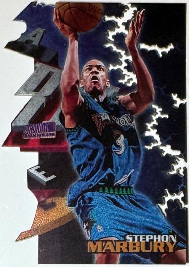 Stephon Marbury 1997-98 Stadium Club Triumvirate Card #T13C (Minnesota Timberwolves)