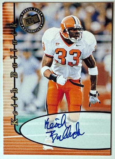 Keith Bulluck signed 2000 Press Pass Rookie RC On Card Auto (Syracuse/Titans)