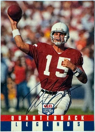 Neil Lomax signed 1991 QB Legends NFL Football On Card Auto #29- COA (St. Louis/Phoenix Cardinals)