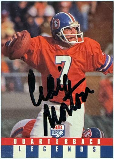 Craig Morton signed 1991 QB Legends Team NFL On Card Auto #32- COA (Denver Broncos)