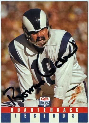 Roman Gabriel signed 1991 QB Legends Team NFL Football Card #14- COA (LA Rams)