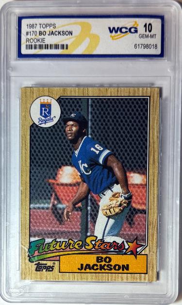 Bo Jackson 1987 Topps Rookie Card (RC) #170- WCG Graded 10 Gem Mint (Kanasc City Royals)