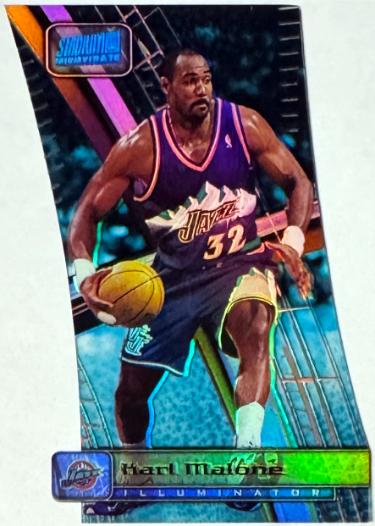 Karl Malone 1998-99 Topps Stadium Club Triumvirate Illuminator Card #T8B (Utah Jazz)