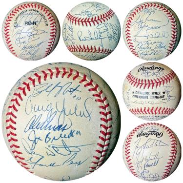 1996 Florida Marlins Team Signed Ofc Rawlings RONL Baseball � 29 Sigs- Mounted Memories COA Lachemann/Rojas/Dawson/Sheffield