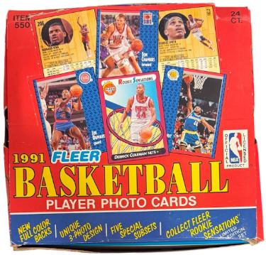 1991-92 Fleer NBA Basketball Jumbo Cello Box 24 Sealed Packs/53 Cards Per Pack � NEW/Unopened