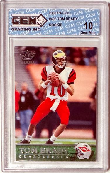 Tom Brady 2000 Pacific RC Card #403- Gem Graded 10 Gem Mint (Michigan/New England Patriots/GOAT)