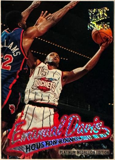 Emanual Davis 1996-97 Fleer Ultra Platinum Medallion Card (RC) #P-190 (Houston Rockets)