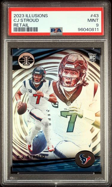 CJ/C.J. Stroud 2023 Panini Illusions Retail Card (RC) #43- PSA Graded 9 Mint (Houston Texans)
