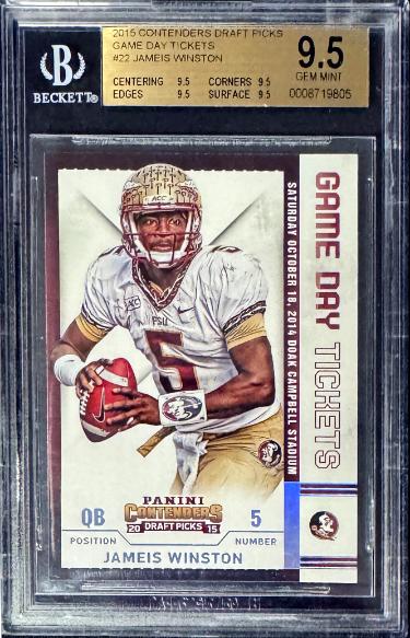 Jameis Winston 2015 Panini Contenders Draft Picks Game Day Tickets Rookie Card #22 - Beckett/BGS Graded 9.5 Gem Mint (Florida St