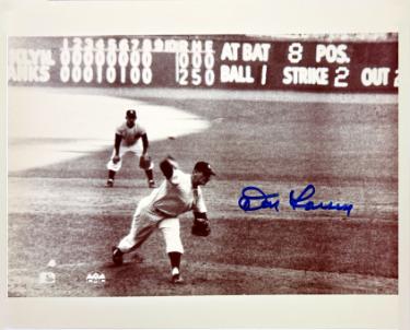 Don Larsen signed New York Yankees 1956 World Series Perfect Game MLB Licensed 8x10 Photo imperfect- COA