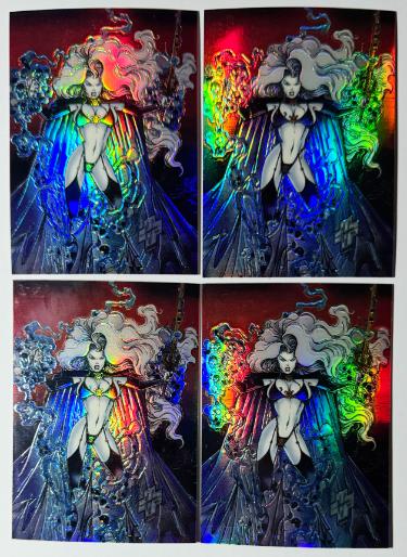 1994 Lady Death Chromium Holochrome Chaos Comics Promo Card #NNO- Lot of 4