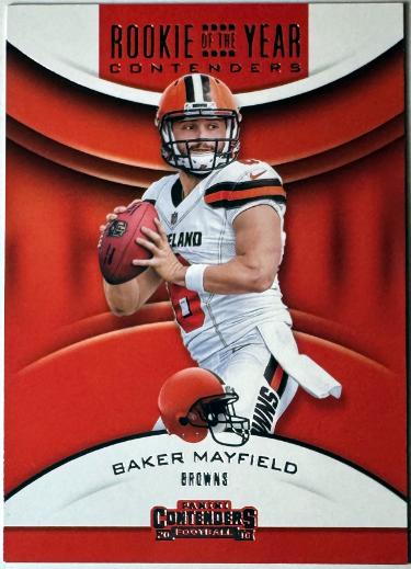 Baker Mayfield 2018 Panini Contenders Rookie of the Year Card #RYA-BM (Cleveland Browns)