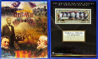 American Civil War Confederate Generals Genuine $2 Bill 8x10 Collectors Display