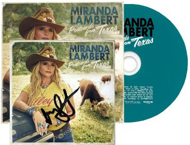 Miranda Lambert signed 2024 Postcards From Texas CD Signed 4x4 Art Insert - COA