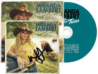 Miranda Lambert signed 2024 Postcards From Texas CD Signed 4x4 Art Insert - COA