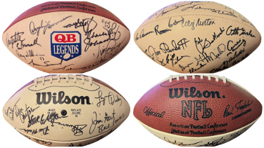 QB Legends signed Wilson NFL WP Football 32 Sigs� Beckett- Johnny Unitas/Jurgensen/Graham/Dawson/Blanda