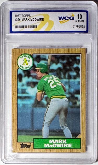Mark McGwire 1987 Topps Rookie Card #366 - WCG Graded 10 Gem Mint (Oakland A's)