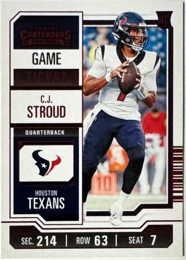 CJ/C.J. Stroud 2023 Panini Contenders Red Game Ticket Rookie Card (RC) #40 (Houston Texans)