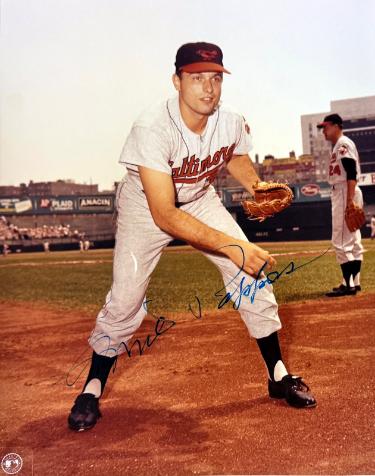 Milt Pappas signed Baltimore Orioles MLB 8x10 Photo light sig- COA (3X All-Star)